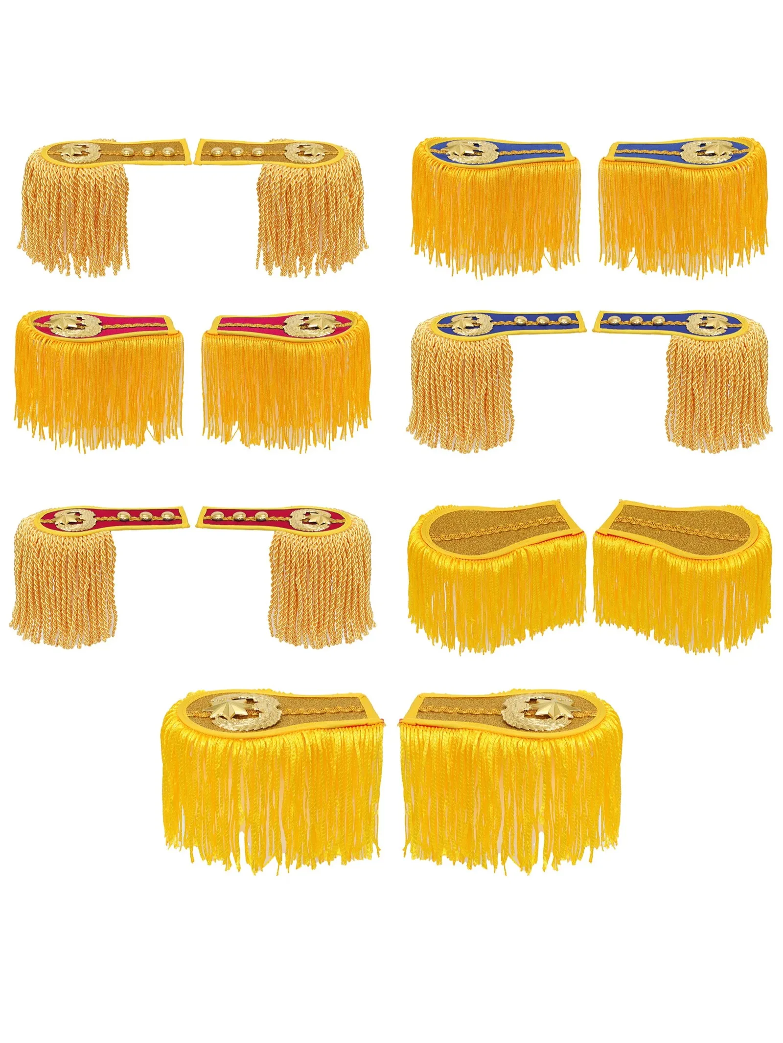 1 Pair Drum Horn Band Tassel Fringe Chain Shoulder Badge Applique Epaulet Clothing Uniform Party Performance Costume Accessories image 6