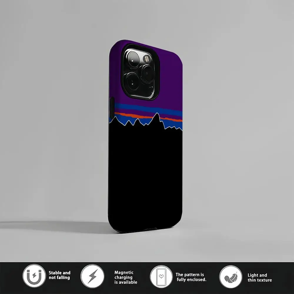 Patagonias تصميم جراب هاتف جراب هاتف مغناطيسي آيفون 16 15 14 13 12 11 برو ماكس X XR XSMax 7 8 Plus لامع فيلم الصلب PC C