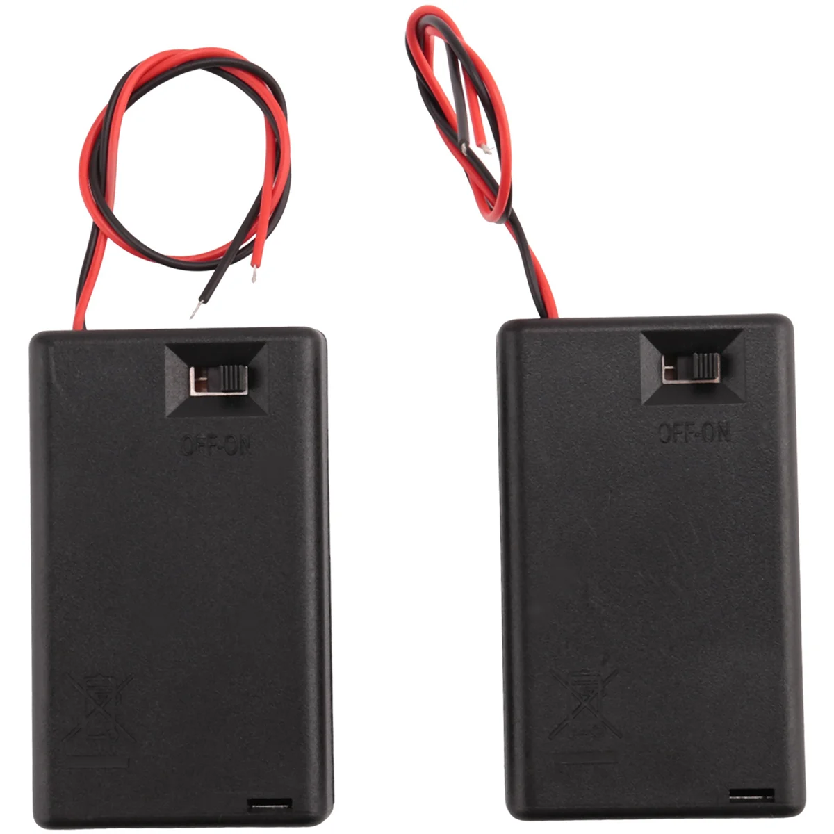 2 Pcs 3 x AAA 4.5V Battery Holder Case Box Wired ON/OFF Switch w Cover