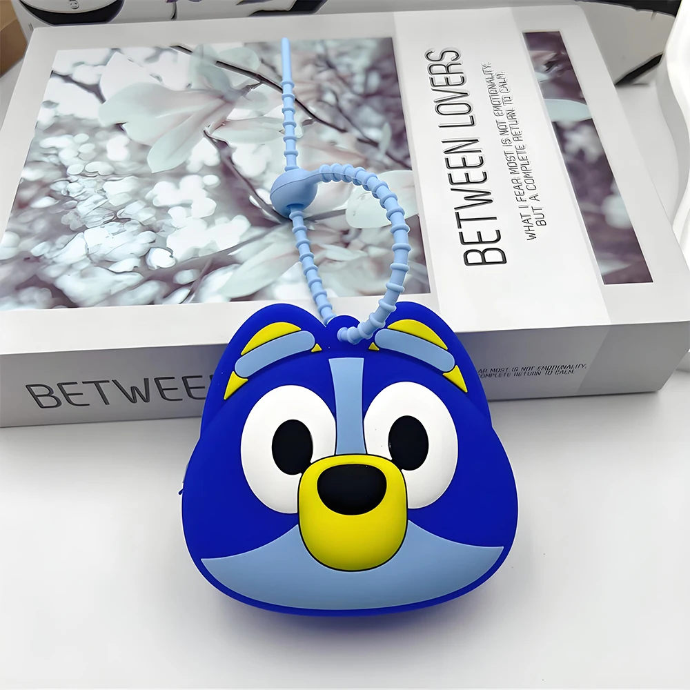 Bluey and Bingo أنيمي الشكل لطيف الكرتون Mnin محفظة نسائية للعملات المعدنية لينة المطاط محفظة الأطفال حقيبة تزيين مُثبت