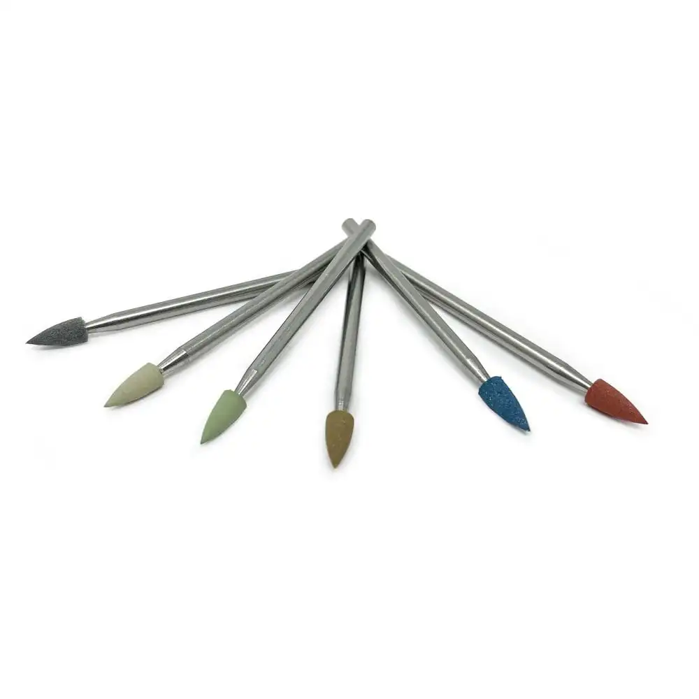 Eve Flex Mounted Small 3.3x7.5MM Polishing Point Silicon Carbide Abrasive Head Jewelry Rotary Deburring Tool with Mandrel