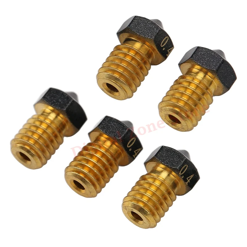 

5Pcs 3D Printer V5 V6 Hotend Nozzle 0.2 0.3 0.4mm 0.5 0.6 0.8 1.0 1.2 Brass PTFE Coating Extruder Nozzle for 1.75mm Filament E3D