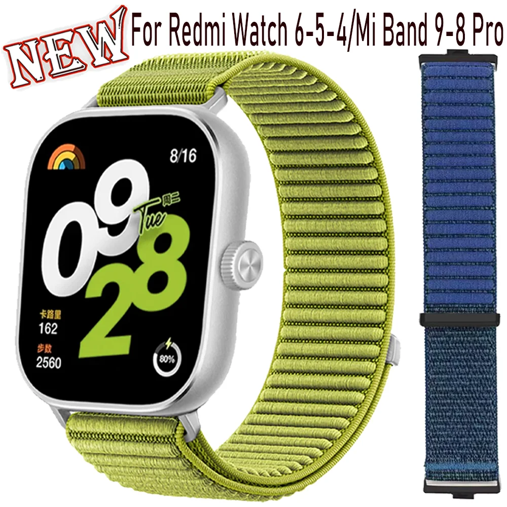 Nylon Braided Strap For Redmi Watch 6 5 4 Metal Head Sports Replace Bracelet For Xiaomi Mi Band 10 Pro 9/8 Pro Breathable Band