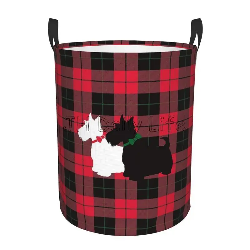 The Scotties Laundry Basket Scottish Terrier Dog Foldable Waterproof Laundry Hamper Clothes Storage Bucket Toys Organizer Bin