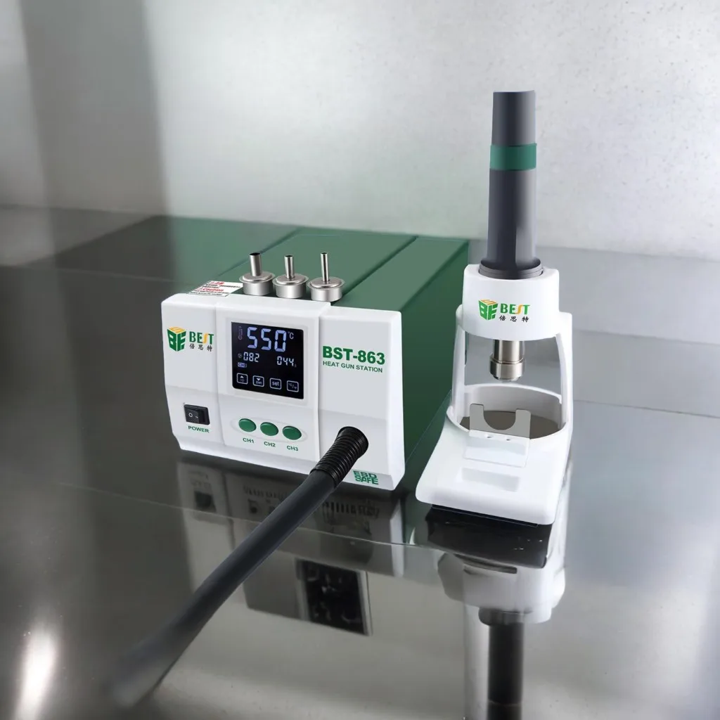 

BST-863 Hot Air Desoldering Station Digital Display LCD Touch Thermostat Anti-static Hot Air