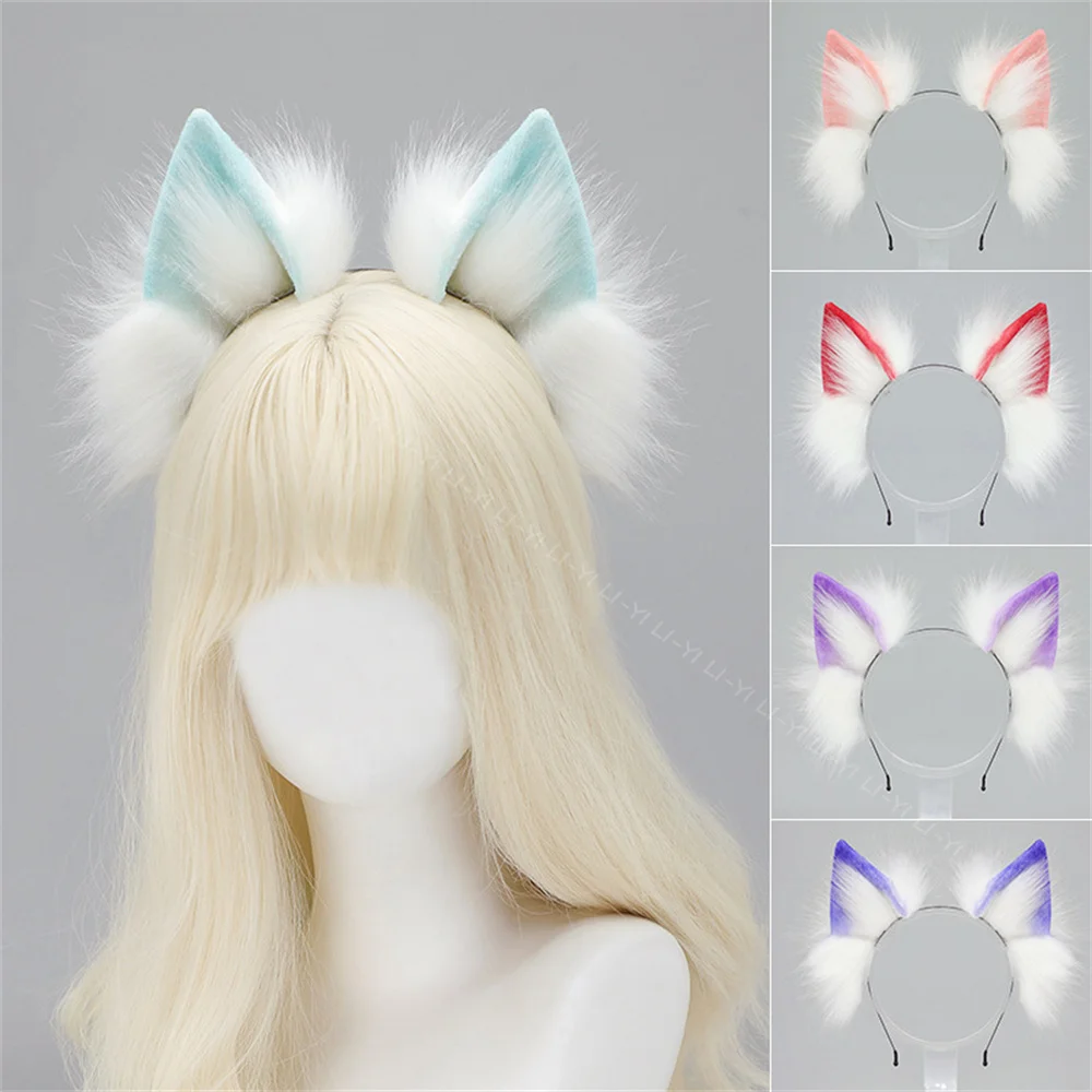 

Lolita Animal Cat Fox Ear Hair Hoops Cosplay Faux Fur Hairband Girls Halloween Anime Headbands Headwear Hair Accessories