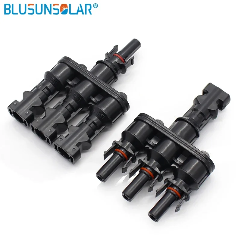 LEADER SOLAR 100pairs/lot Approval TUV IP68 Waterproof 1 To 3 PV Solar Connectors T Branch Connector for Solar Pv System