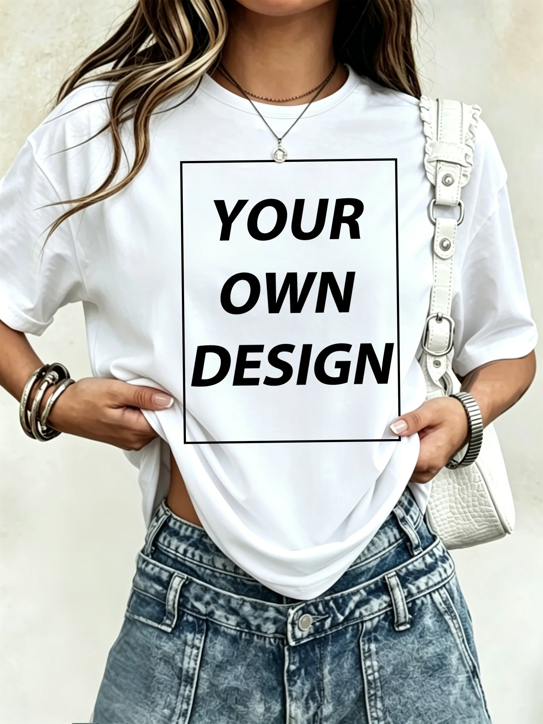 21 Color Custom Picture Logo Women T Shirt Breathable Oversized T-Shirt Casual Cotton Clothes Sports Summer Y2K Streetwear