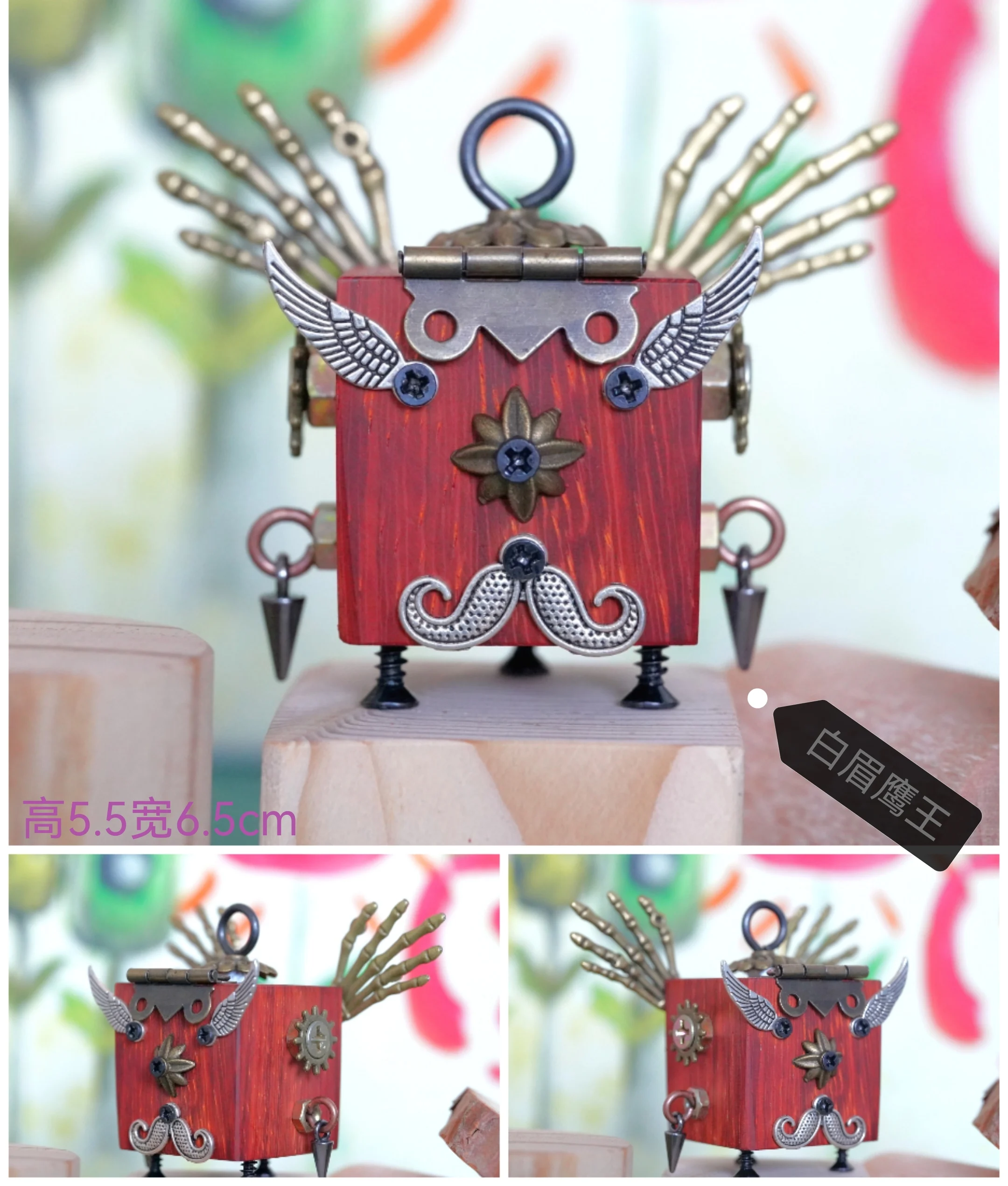 

White-browed Eagle King, Skull Assassin DIY Handmade Punk Robot Small Ornament, Parent-child Teaching, Activity Handmade Bag