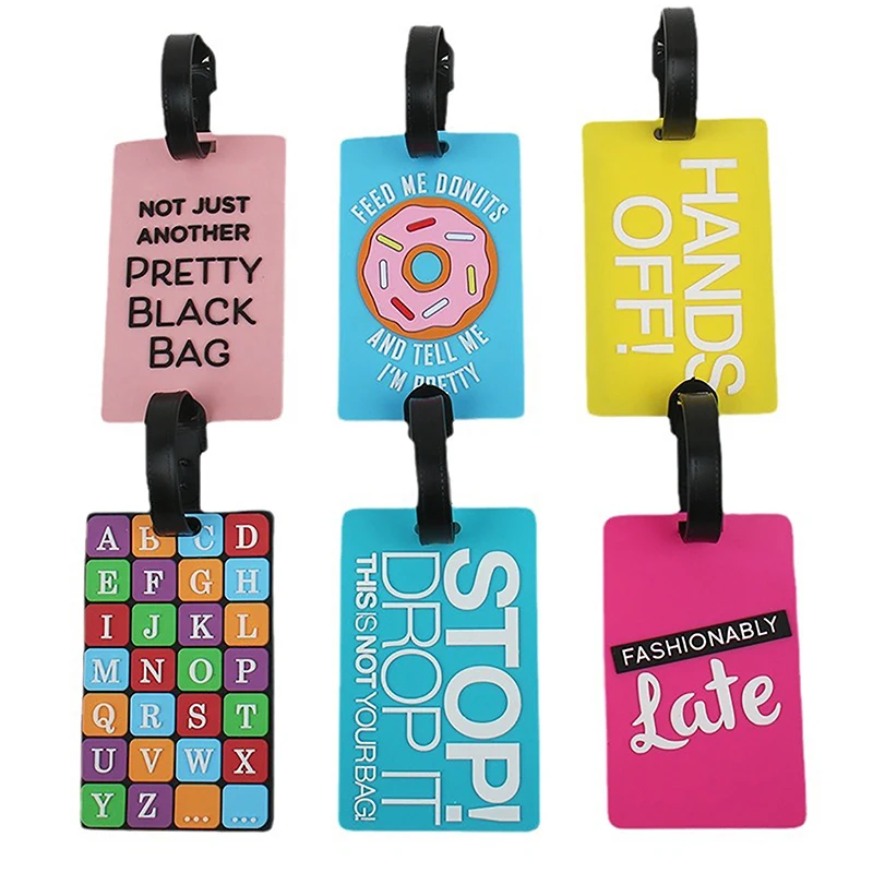 

1PCS Cute Luggage Tags Suitcase Cartoon Style Silicon Portable Travel Label Travel Accessories