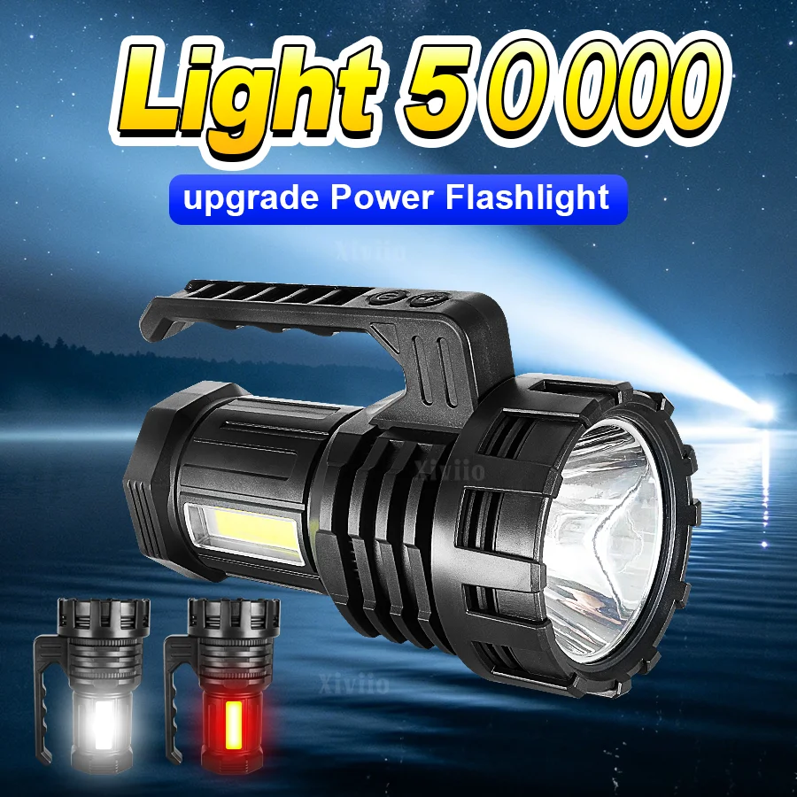 Upgrade  Power Long Range  Most Powerful LED Flashlight Portable Spotlights USB Recharge Searchlight Outdoor Tactical Torch
