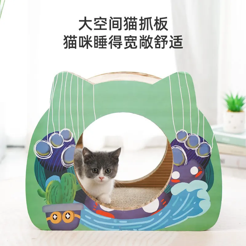 Large cat scratch board, thickened corrugated paper, abrasion-resistant vertical claw grinder, multifunctional toy for