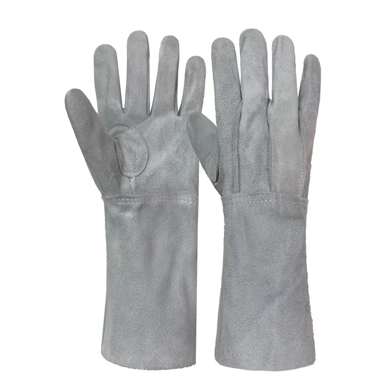 Cowhide Electric Welding Gloves Welding Beast Double Thickness Welding Heat Insulation Wear-resistant Lengthening Welder