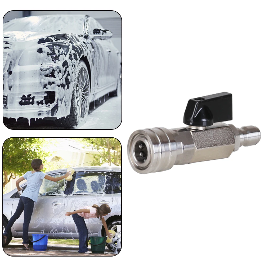 

High Pressure Washer Ball Valve Kit with 3/8 Or 1/4 Inch Quick Connector Shut Off Ball Valve 4500 PSI for Power Washer Hose