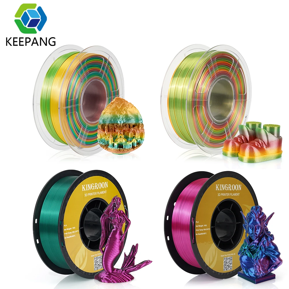 Multicolour Rainbow PLA Filament 1.75mm for 3D Printer Silk Sublimation Universe Forest Candy Macaron Silky Bicolor pla Plastic