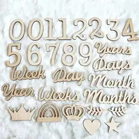 Baby's Birth Month Digital Wooden Diy Full Moon Scene Arrangement Photo Props Wall Digital Alphabet Decoration