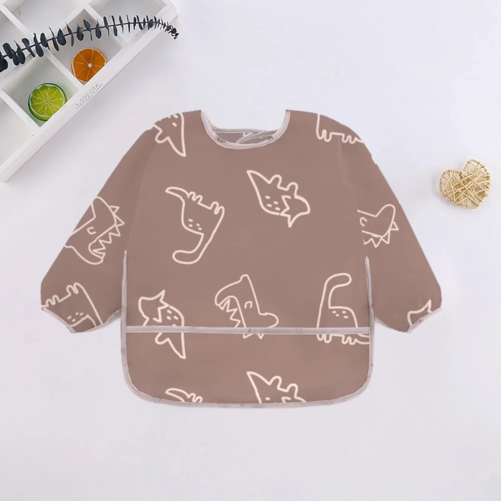 

Durable Waterproof Baby Bibs Adjustable Protective Front Long Sleeve Feeding Smock Easy Clean Infant Scarf Clothing