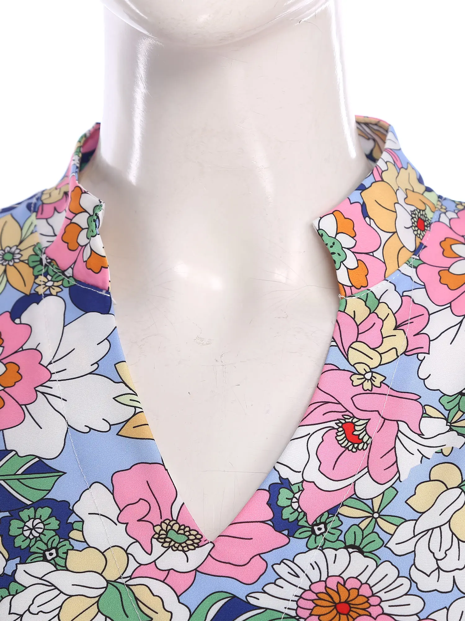 Abiti lunghi da spiaggia da donna da donna Abito floreale stile Boho con scollo a V increspato Abiti casual fluidi Abito da sole per le vacanze di nozze