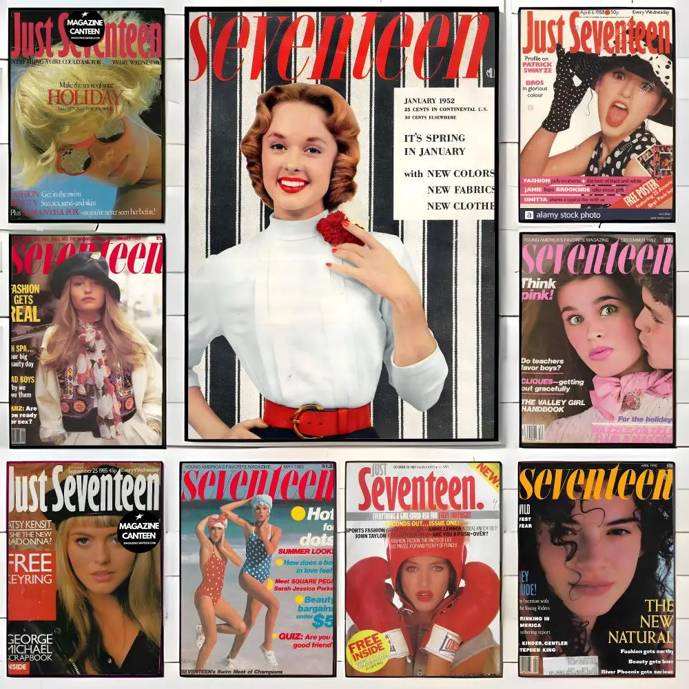 Retro Teen Fashion Magazine J-Just Seventeen Poster Wall Art Print Decorative Mural Home Decor Gift Unframed