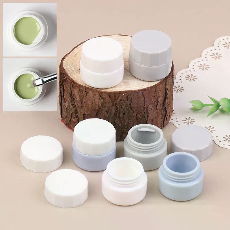 2pcs 5ml Accessory Nail Patting Gel Empty Jar Painted Polish Holder Case Packaging Box Mani Uv Glue Organizer Portable