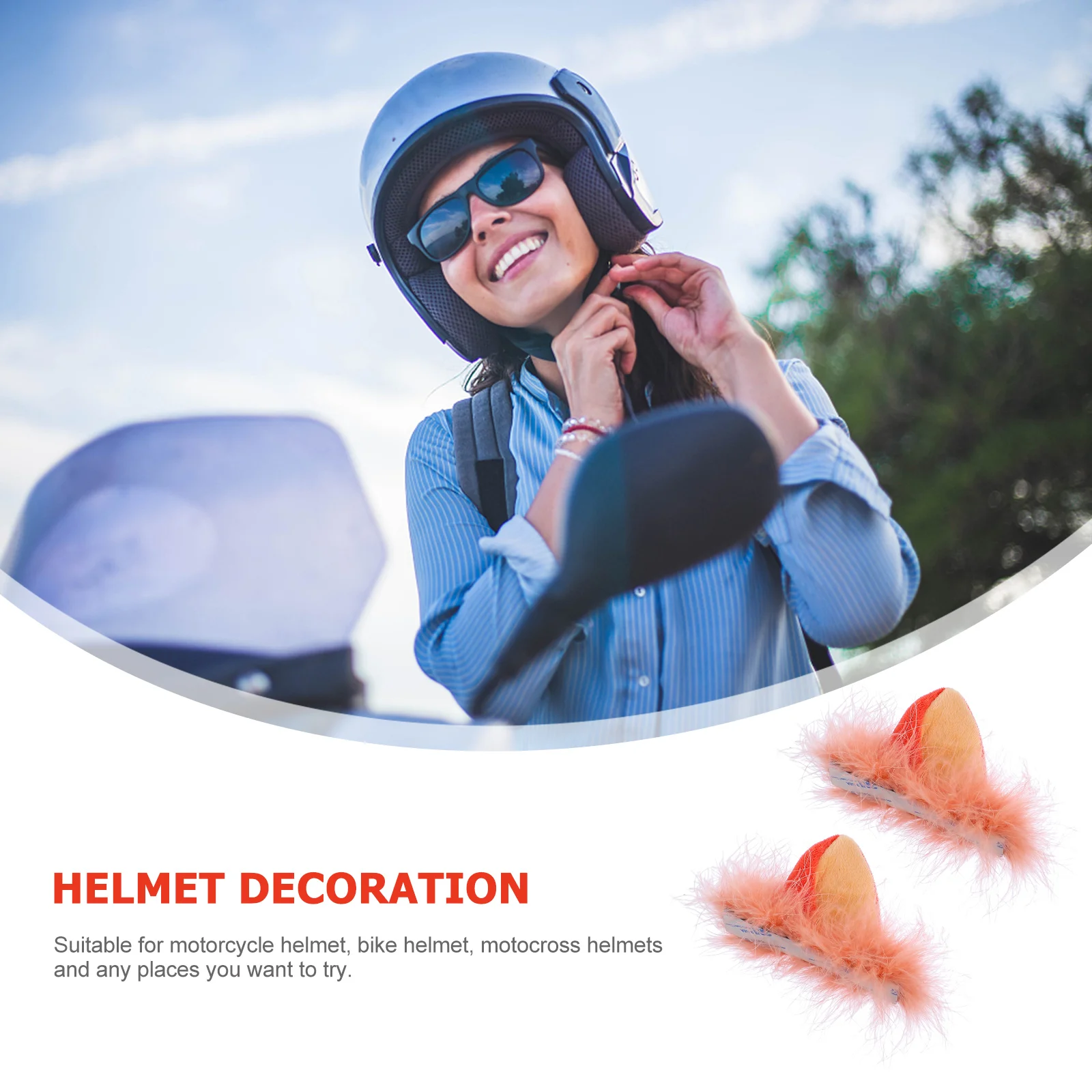 Decoration Motorcycle Helmets Accessories Ornaments Decorative Foxes Ears Locomotive Plush Flannel for Scooter