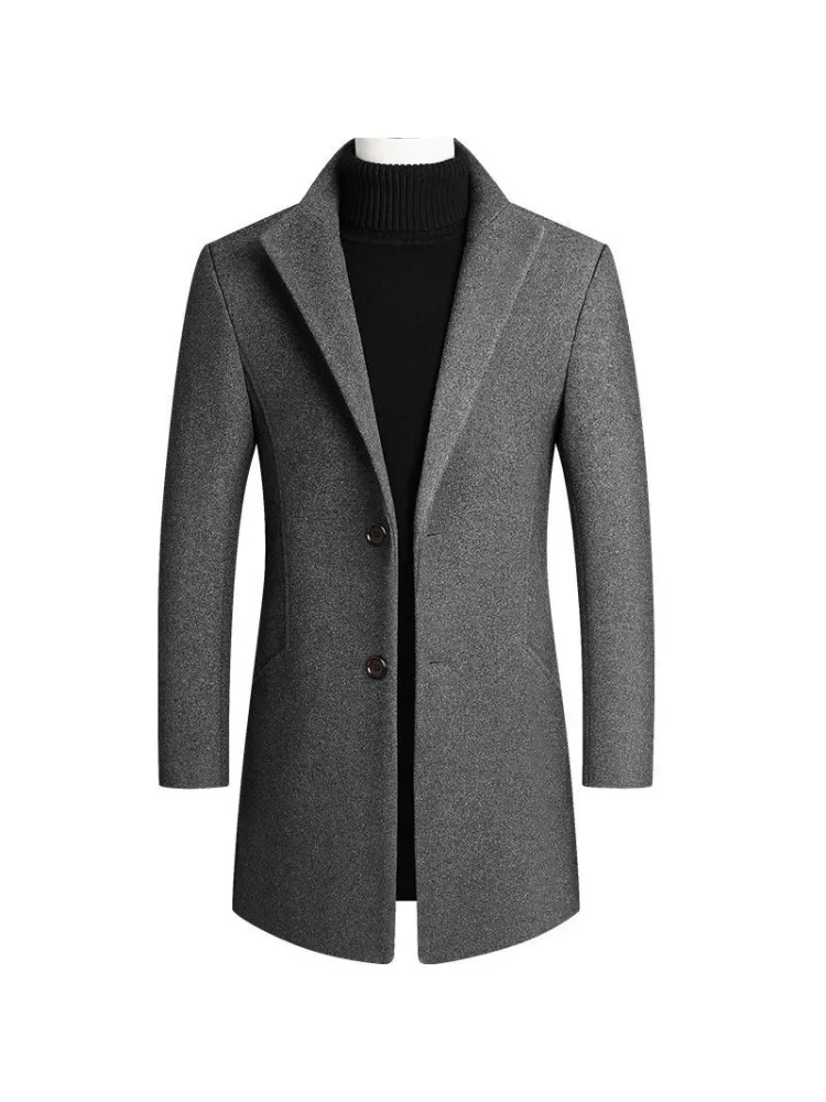 Trench-Coat en laine mi-long pour homme, coupe cintrée, décontracté, Business, Options multicolores, Style de tempérament, nouvelle collection automne hiver 2025