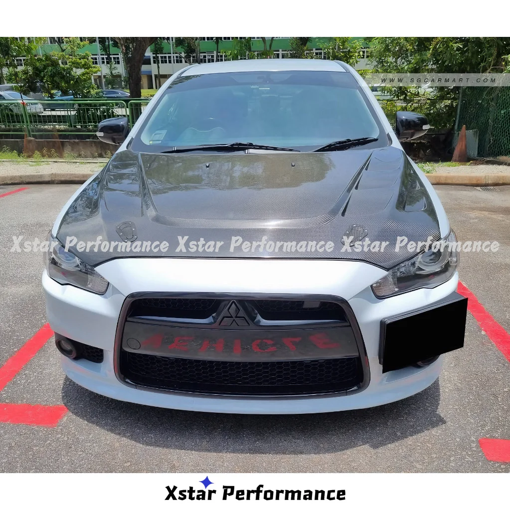 Xstar Performance Vent Style Carbon Fiber Hood Bonnet For Mitsubishi Lancer Evolution Evo 10 Evo X