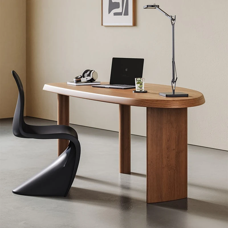 Light luxury modern log solid wood large desk computer desk home living room study workbench desk
