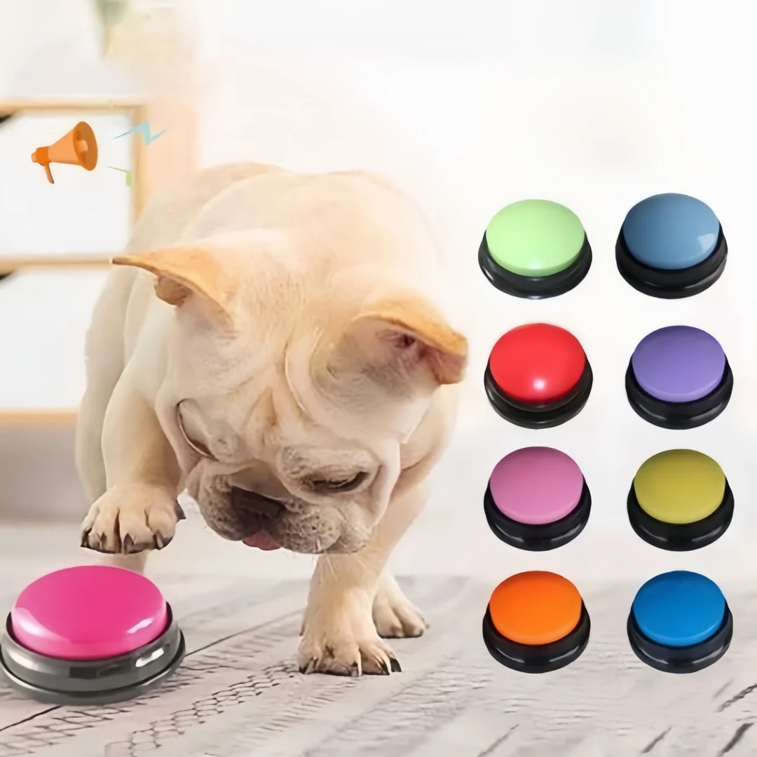 Hundespielzeug mit Aufnahmefunktion, Sprachknopf für Haustiere, Sprechende Glocke für Hundetraining, Sprachlernspielzeug für Hunde, Sprachkommunikation und Befehlsinlernung – Detail 11