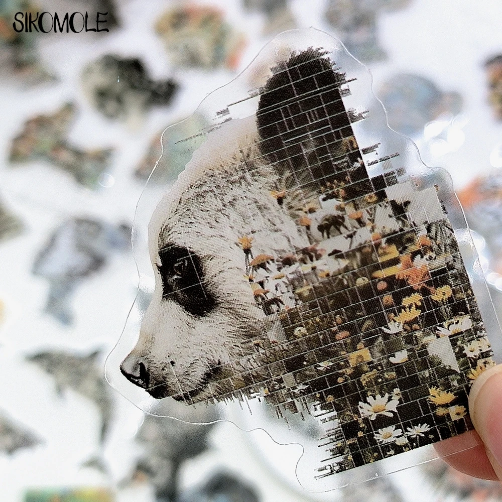 50PCS Art Photo Collage Portrait Transparent Sticker Book INS DIY Diary Decorative Accounts Laptop Skateboards Graffiti Stickers