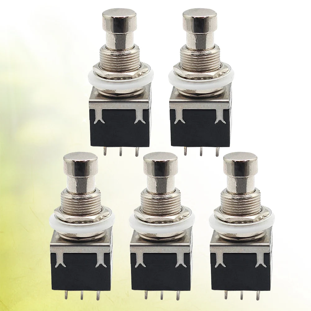 

5pcs Metal Foot Switch For Electric Box Replacement Accessory Black True Bypass Foot With Led Indicator Compatible Guitar