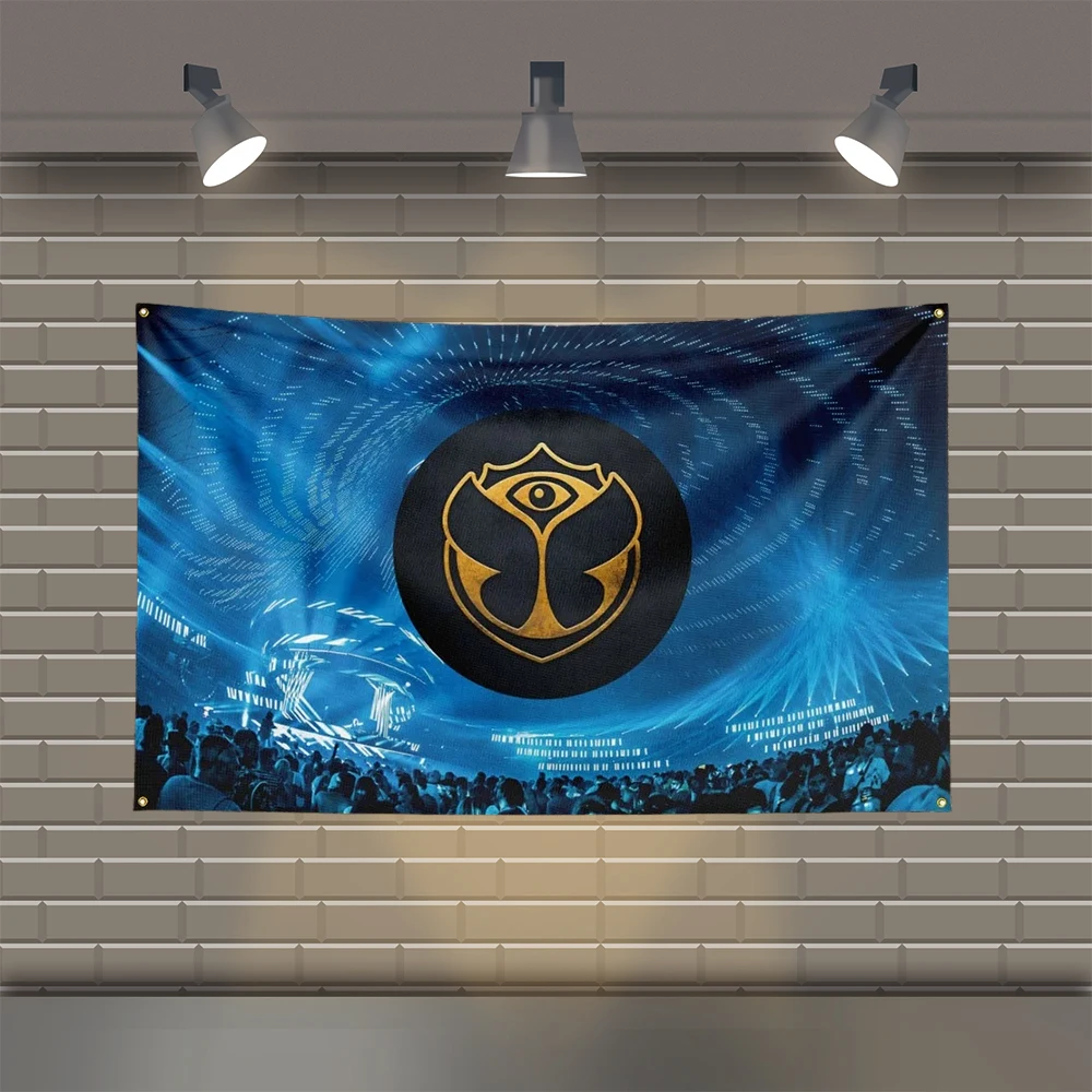 Tomorrowland-Bandera de Festival de música, banderas de música impresas de poliéster para decoración de garaje de habitación, 3x5 pies