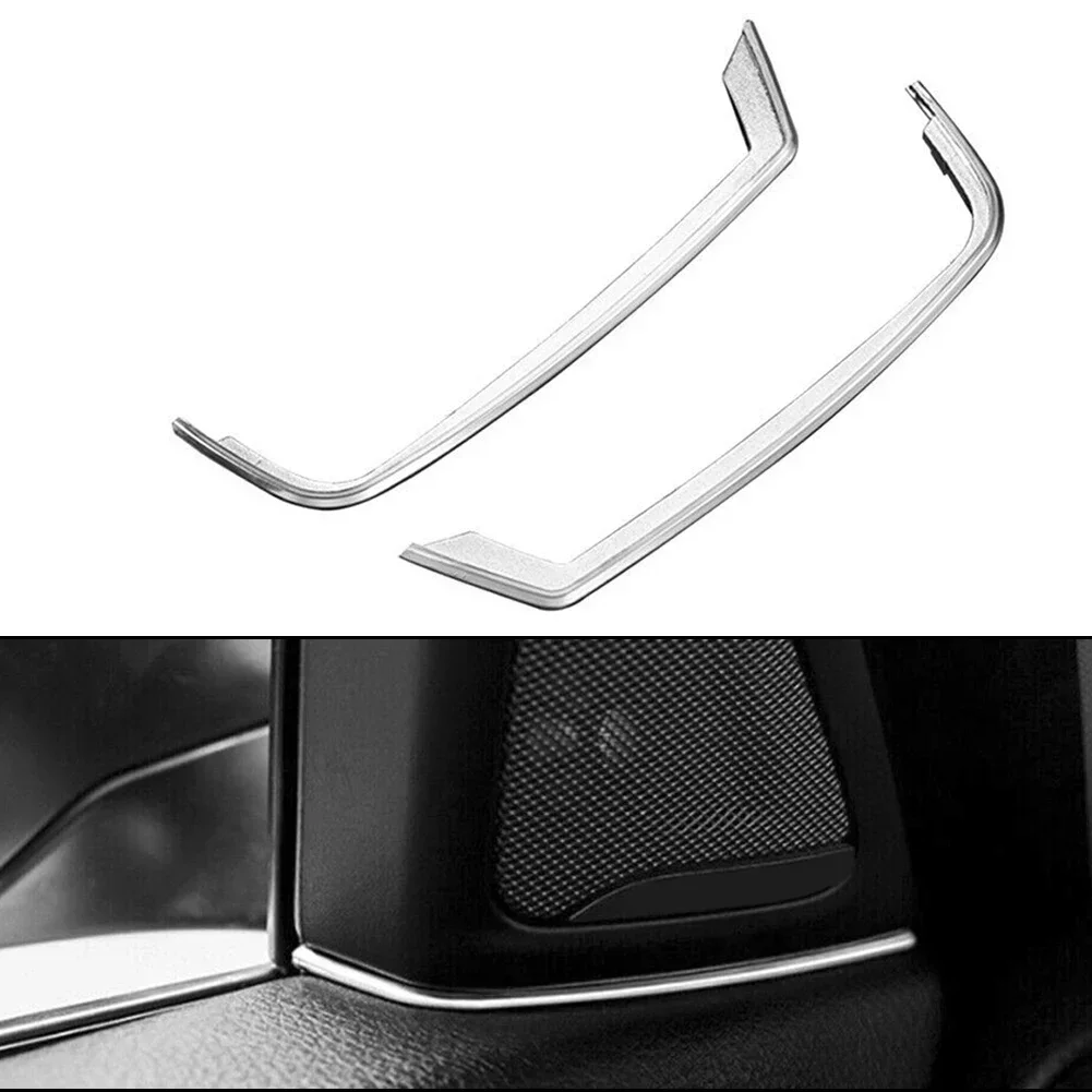 For BMW 5 Series F10 2014-2016 Cover Trim Speaker Gap Strips Pair Of Silver 2 Pcs Accessories Replacement Helpful