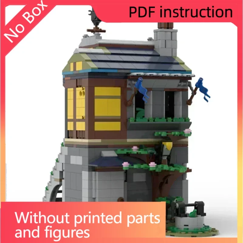 クリスマスストリートビュー モデル Moc ビルディングブロック 中世の商人の家 テクノロジー モジュラーブロック ギフト おもちゃ DIY セット 組み立て