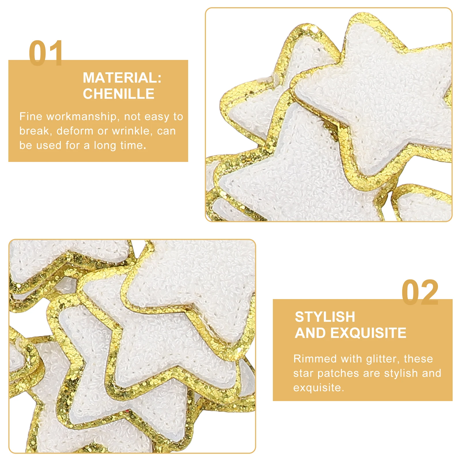 

32 Pcs Star Patches Applique Iron On Embroidered Repair Patches for Clothes Jeans Bags Lightweight Compact Size Stylish