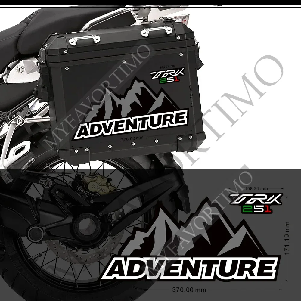 Fit Benelli TRK251 TRK 251 Adventure Custodie Box Borse laterali superiori in alluminio Decalcomanie Bagagli per bagagliaio moto