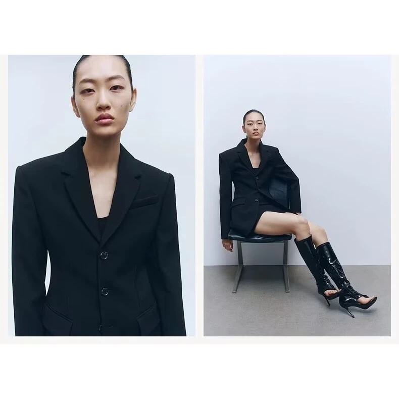 Fashionable Slim Fit Suit Jacket Women's Short Outerwear Early Autumn New Arrival Versatile Stylish Polyester Fiber Long Sleeve