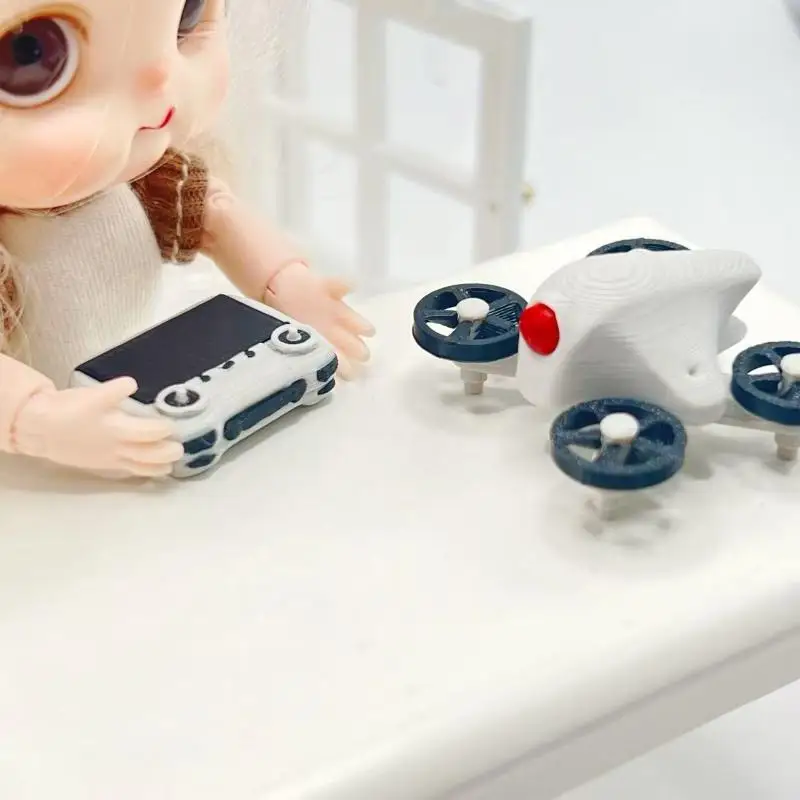 Simulation Remote Control Drone 1 12 Miniature Model For Dollhouse Scene Table Decor Collectible Home Toy
