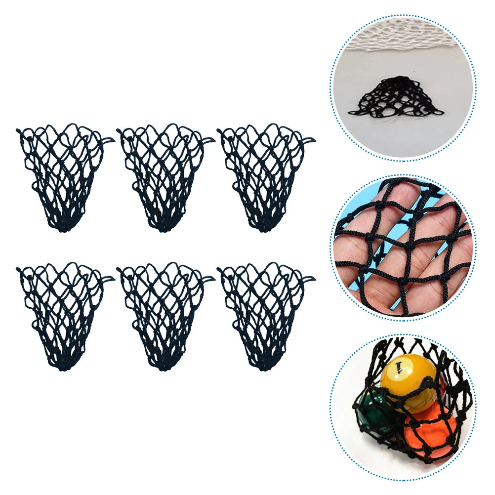 

6 Pcs Pool Table Mesh Bag Drop Ball Net Billiards Equipment Pockets Balls Replacement Nets Cotton Storage Holder