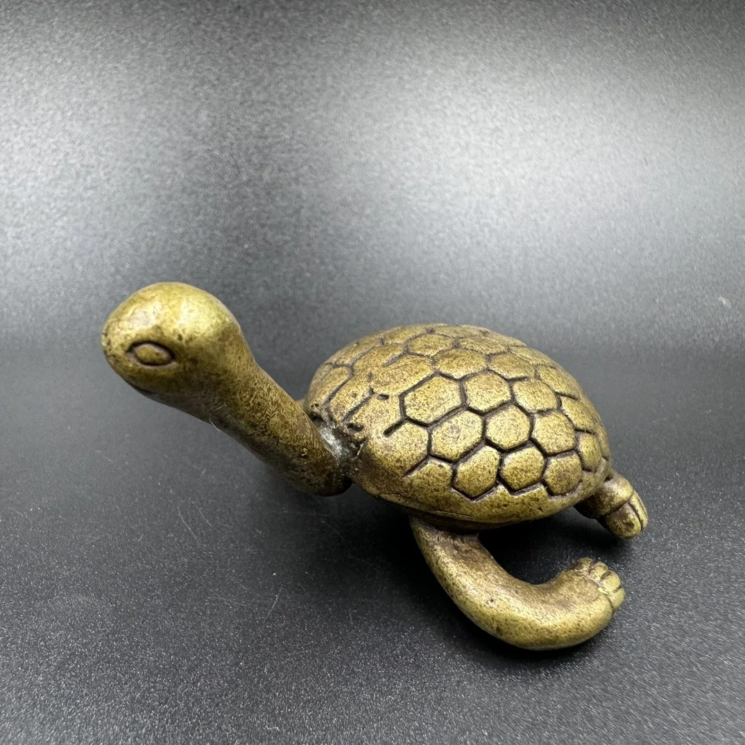 Vintage Collection Pure Copper Long Neck Turtle Small Ornament