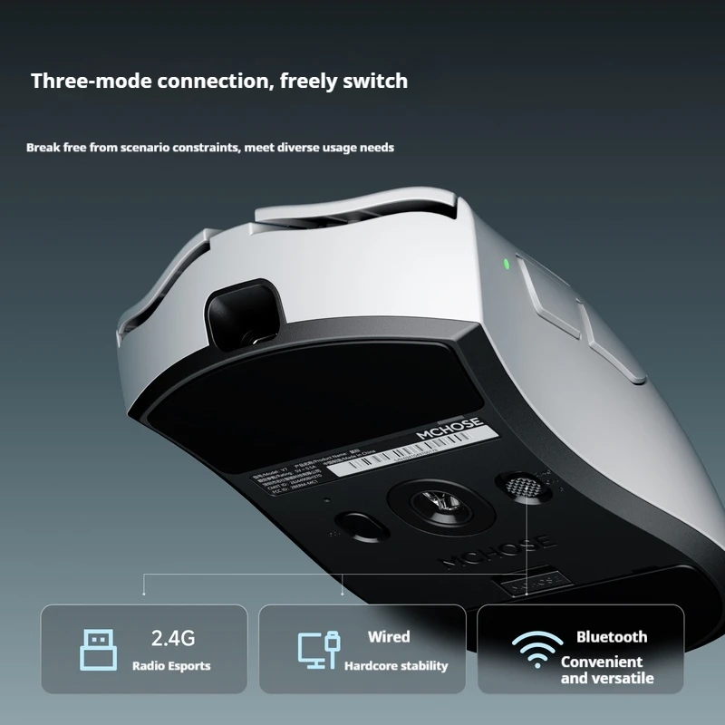 Mchose V7 Wireless Gaming Mouse Tri Mode Bluetooth Right Hand Ergonomic Lightweight Mouse For Computer Office E Sports