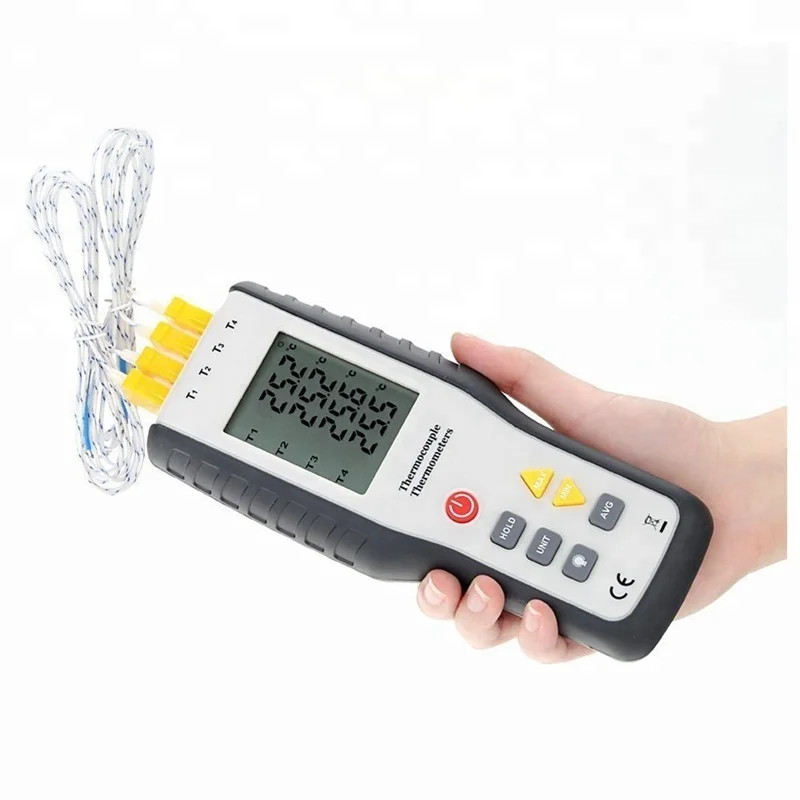 HTI HT-9815 Contact Thermometer Digital Thermocouple Temperature Tester Thermometer LCD Screen Display C/ F Measuring Tools