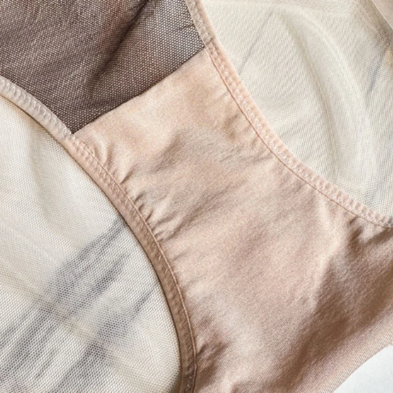 Birdtree 89% التوت الحرير 11% دنة المنشعب سراويل، المرأة منتصف الخصر Traceless تنفس الدانتيل ملخصات، 2025 جديد P58114JF