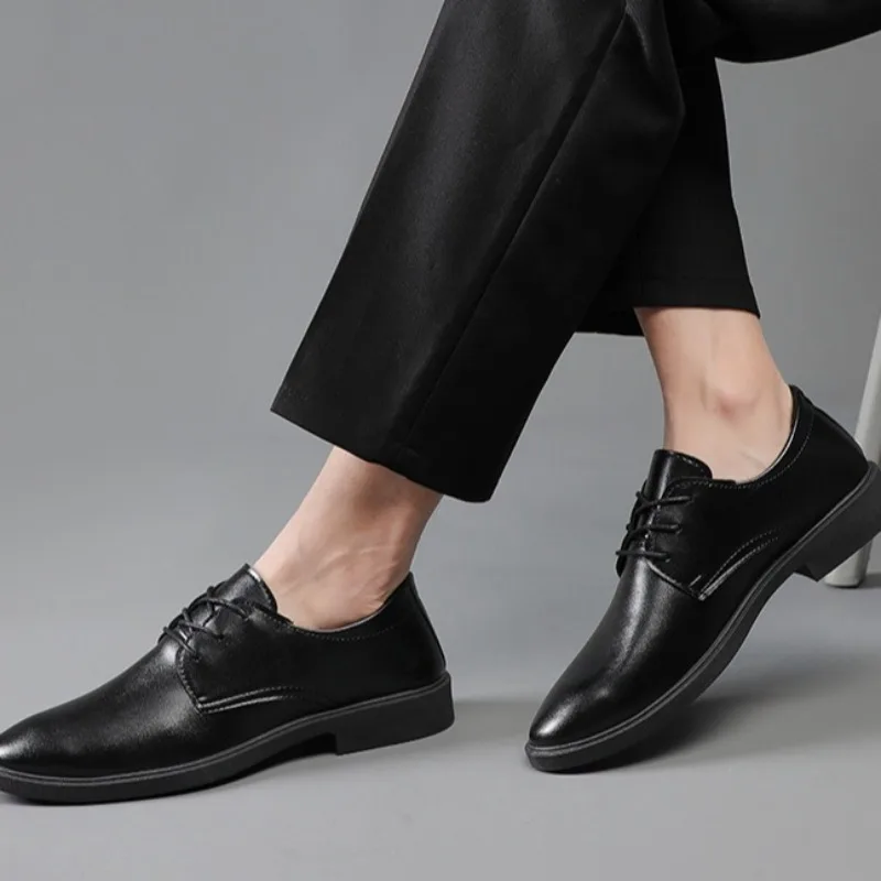Chaussures formelles de luxe pour hommes, chaussures pointues en cuir décontractées, chaussures habillées d'affaires pour hommes, chaussures de mariage, chaussures Oxford à lacets