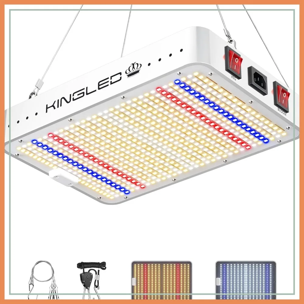

Full Spectrum LED Grow Light 100W for Indoor Plants, Veg & Bloom Modes, 2x2/2x3 Coverage, Seed Starting & Hydroponic