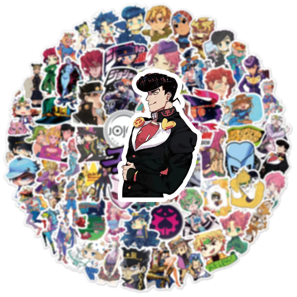 100pcs Anime JoJos Bizarre Adventure Cartoon Stickers for DIY Guitar Suitcase Skateboard Laptop Phone Decals Sticker Kids Toys