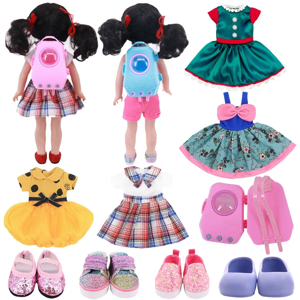 Doll Clothes Dress Shoes Backpacks Hat For 14.5 Inch Nancy American Doll&32-34Cm Paola Reina Doll Our Generation Girl`s Toy Gift