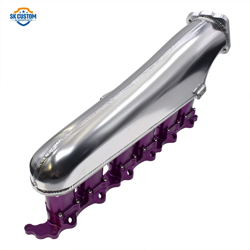 

Sell Well Billet Aluminum 2JZ GE GTE Engine Intake Manifold With 6 Injector Fuel Rail 90mm Throttle Body