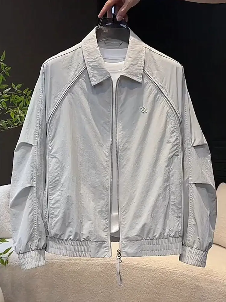 

Мужская демисезонная бейсбольная куртка с воротником, вышивкой, повседневная, ветрозащитная, с длинными рукавами, на молнии, модная верхняя одежда