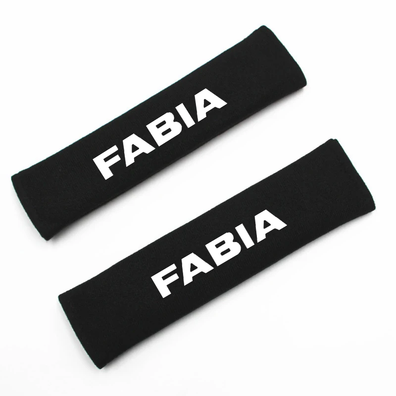 2pcs Car Seat Belt Cover Shoulder Pads Auto Interior Decoration Accessories Case For Skoda Fabia 1 2 3 MK1 Car Accessories